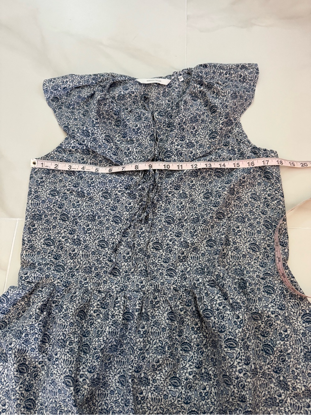 Rebecca Taylor Rent the Runway Blue/White Vine Print Dress, Parties Date Beach S - Picture 6 of 9